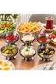 Set de 6 Bols de Présentation en Acier Inoxydable avec Pied de 8 cm | Pour Confiture, Sauce, Fruits Secs, Petit Déjeuner, Mezze, Cornichons, Présentation, Cadeau