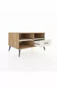 Commode Kronos 2 étagères 1 tiroir Pin-Pierre de lave