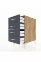 Chevet Kronos 4 tiroirs Pin-Anthracite