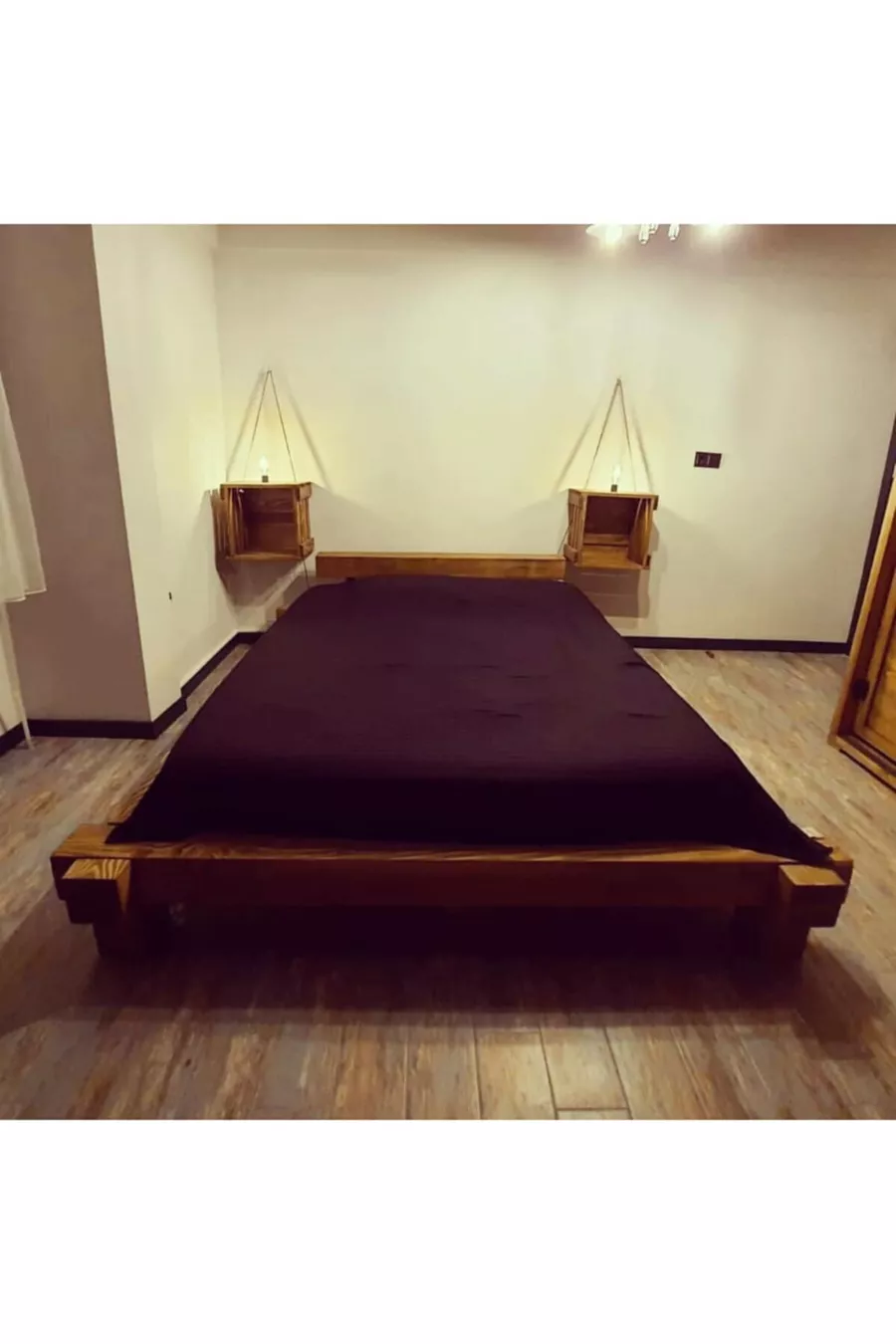 Ensemble de chambre à coucher - Rustique massif coulissant (porte de grange)