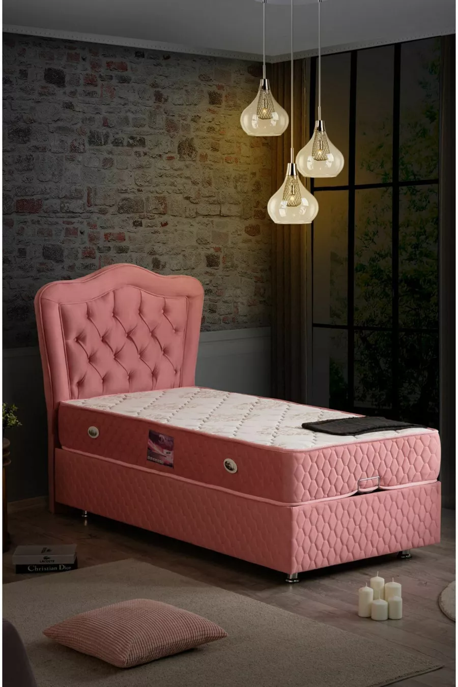 Ensemble Camelli New Double, Ensemble de tête de lit pour un seul sommier