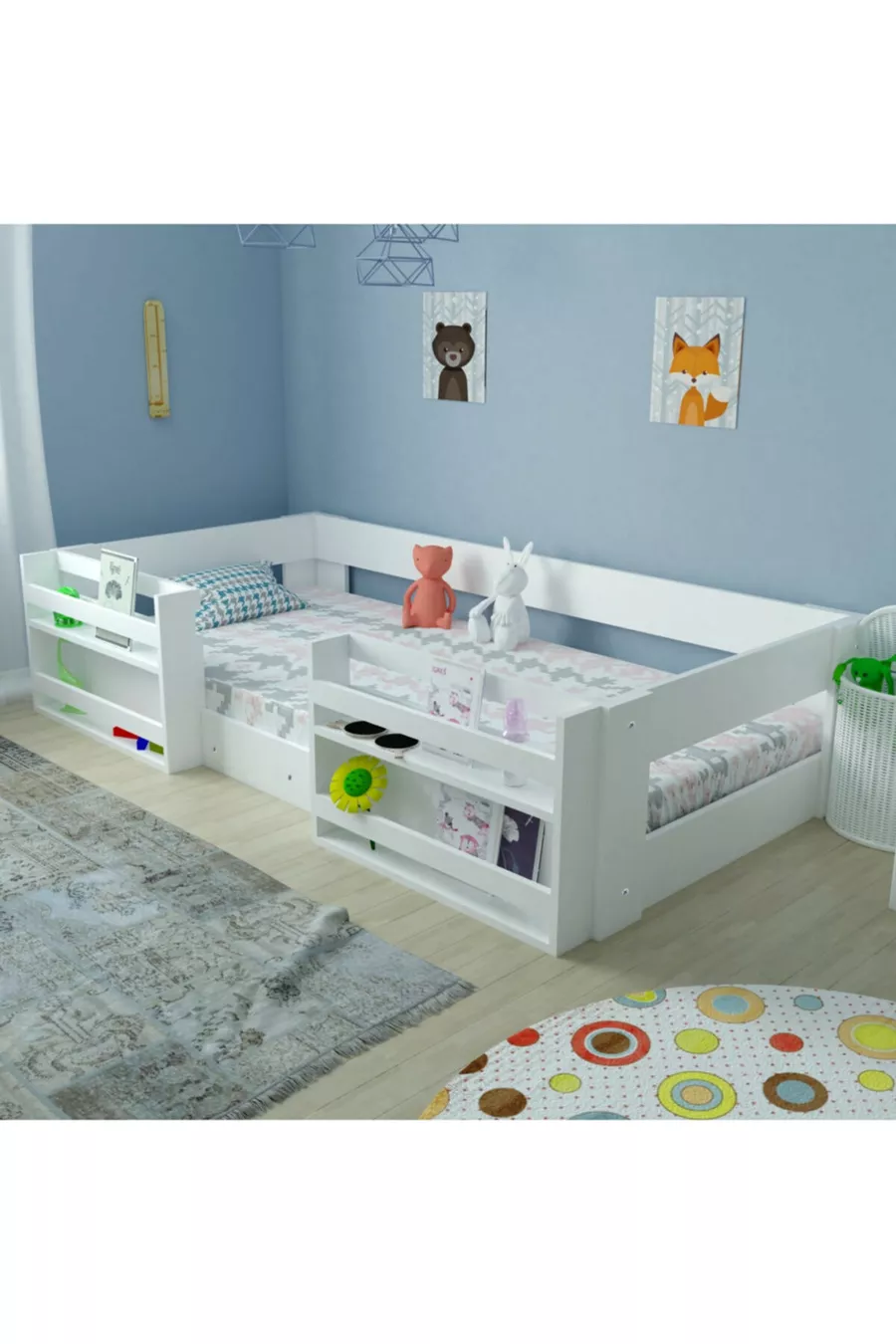 Lit avec bibliothèque en MDF Vega Montessori