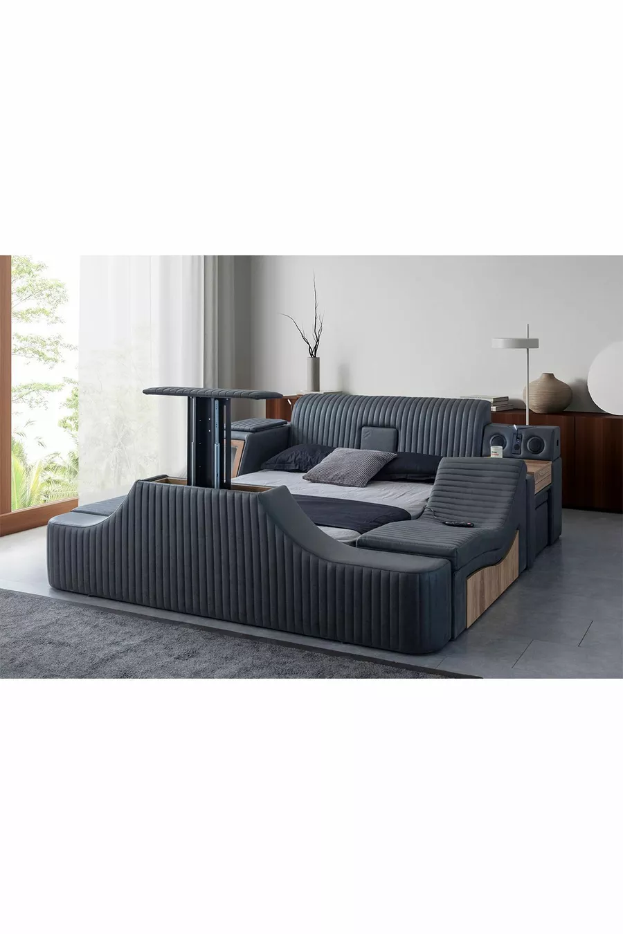 Lit intelligent avec massage et modules Sunshine TV, anthracite