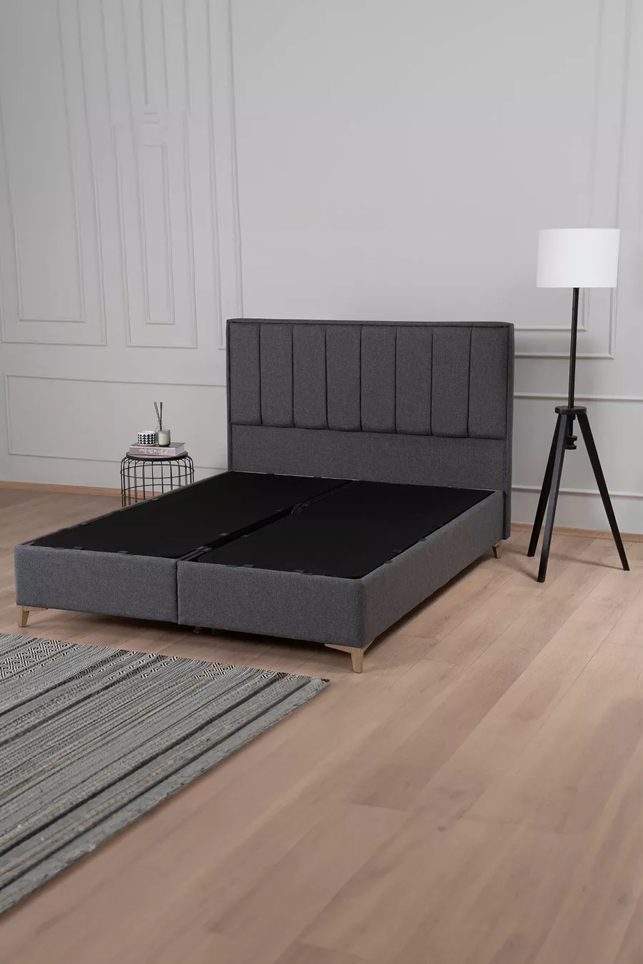 Ensemble Tête de Lit et Sommier Coffre Gold Therapy Anthracite (LIT NON INCLUS)