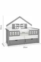 % Lit Montessori pour enfants en MDF avec tiroirs, gris