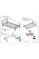 Lit simple en métal et bois noyer (SANS MATELAS)