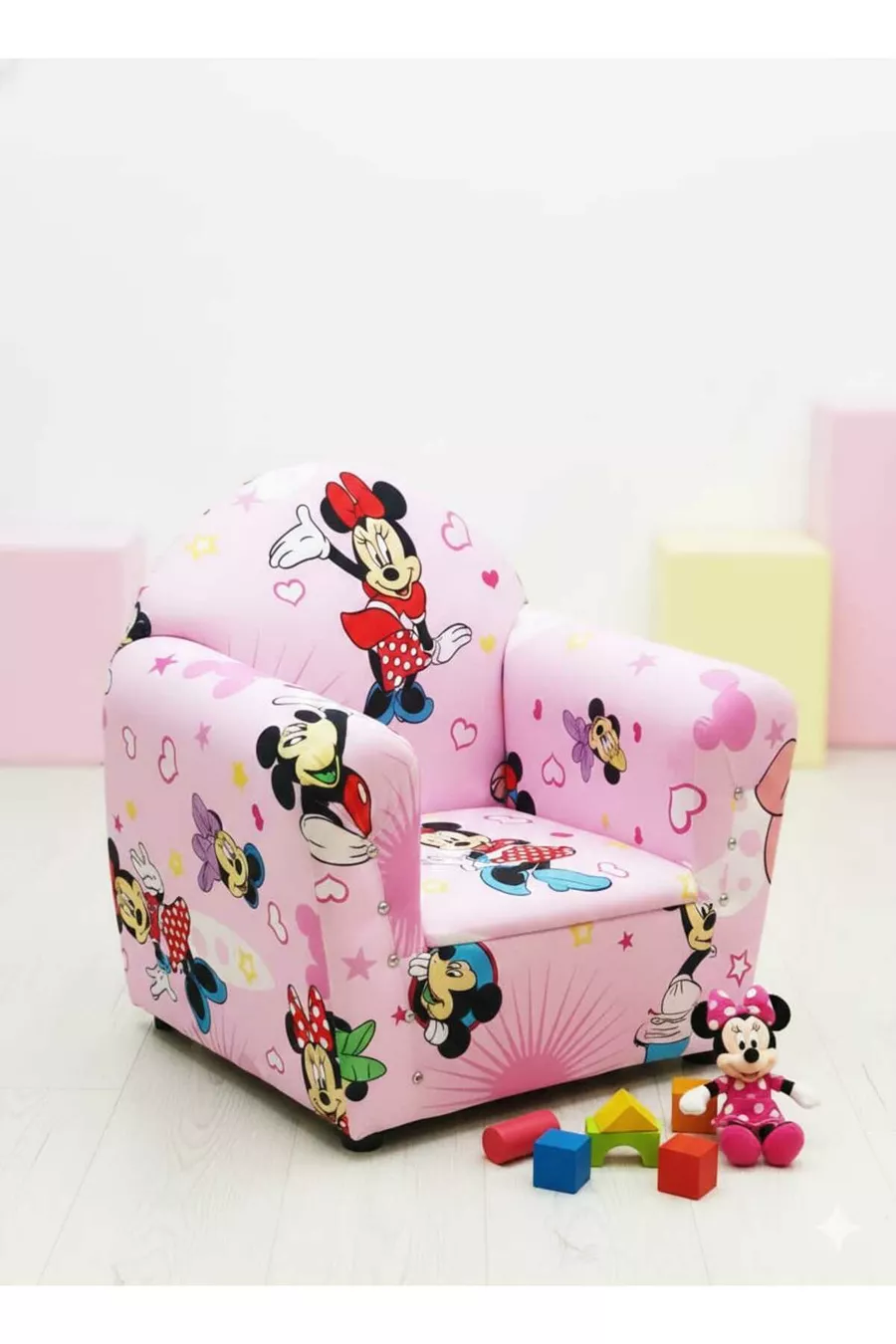 Chaise pour enfant rose à motif Mickey Mouse