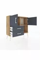 Commode Arges 2 étagères 2 tiroirs 2 portes Pin-Anthracite