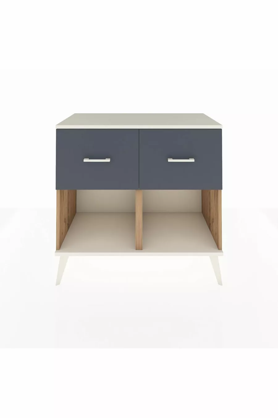 Commode Hyperion 2 tiroirs Pin-Ambre/Anthracite