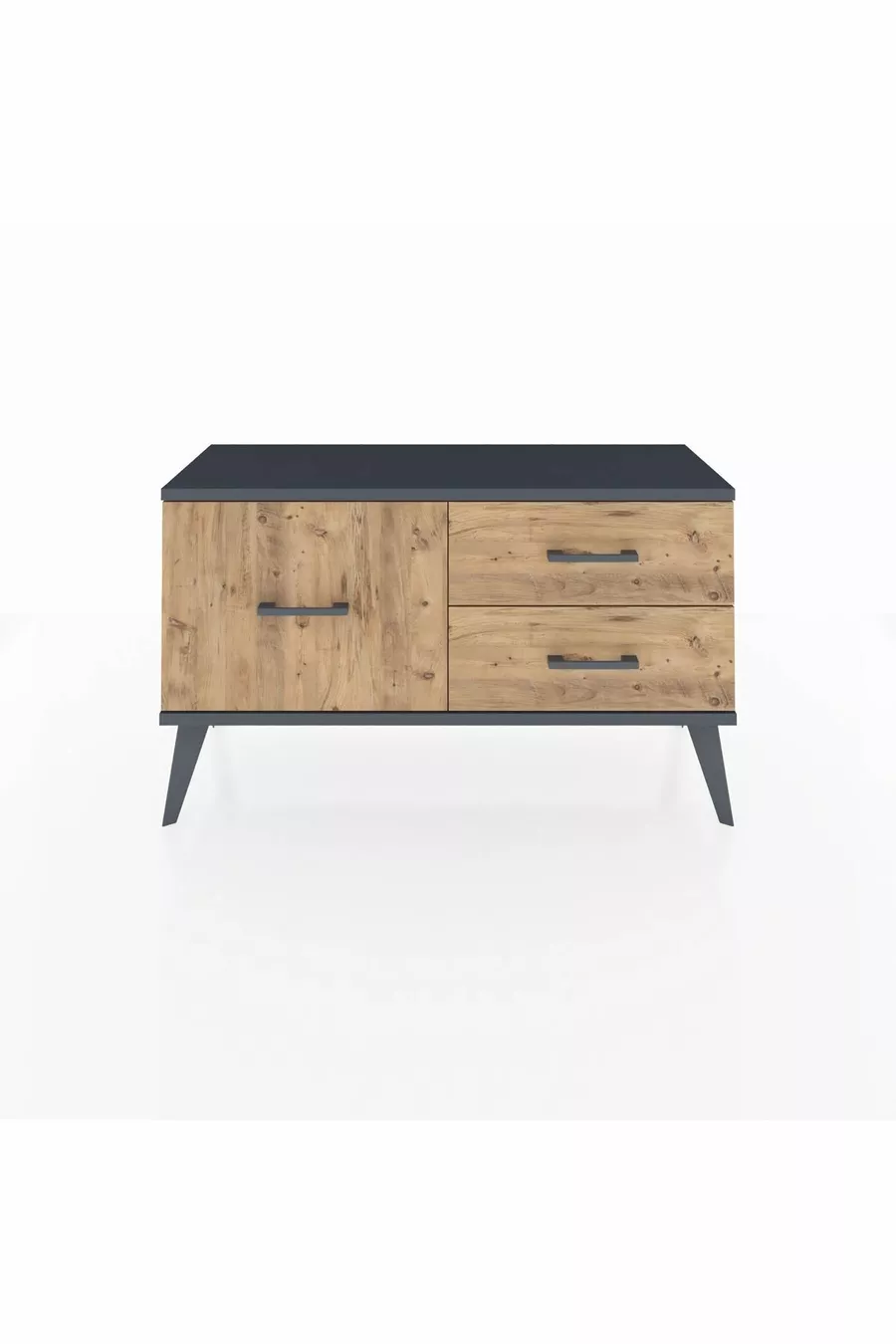 Commode Arges 3 tiroirs Pin-Anthracite/Pin