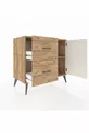 Commode Hyperion avec une étagère, 2 tiroirs et une porte, pin-pierre d'onyx/pin