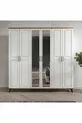 Ensemble de chambre à coucher complet en MDF Sport avec 6 portes, pin atlantic-blanc (avec sommier)