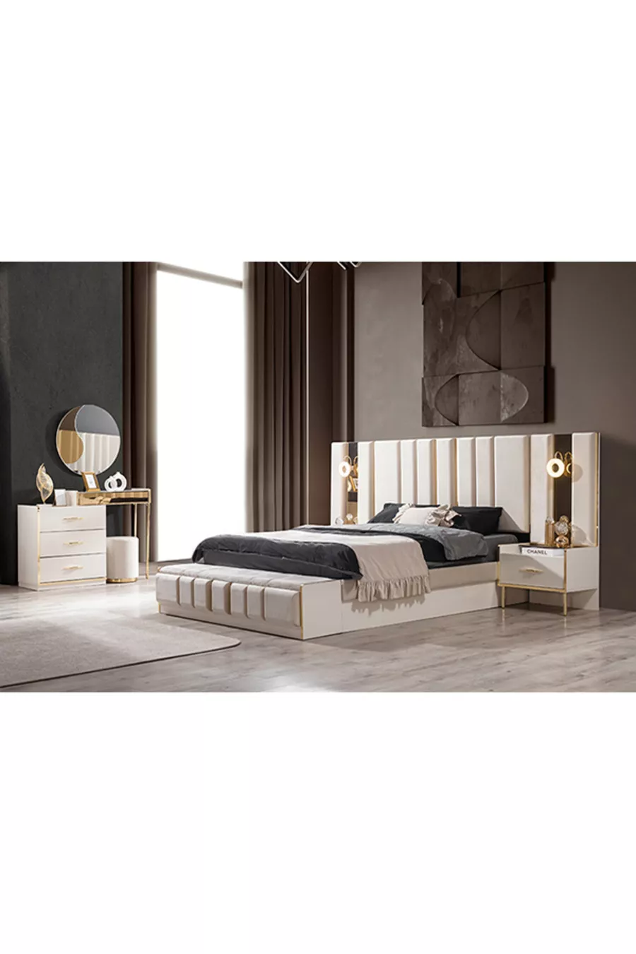 Ensemble de chambre à coucher en MDF avec alliance