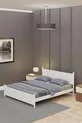 Lit double moderne GM en bois et métal, entièrement blanc