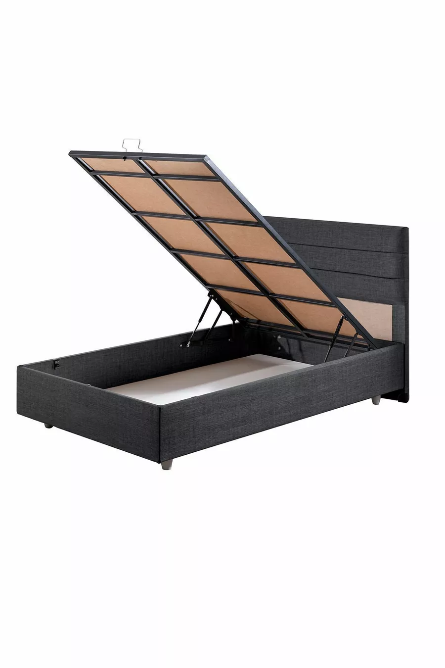 Ensemble Lit Simple Sofia avec Tête de Lit et Sommier Double Anthracite