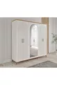 Montage Gratuit - Chambre à Coucher Complète en MDF Nevada avec 6 Portes