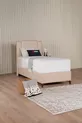 Ensemble de lit orthopédique avec coffre et tête de lit crème