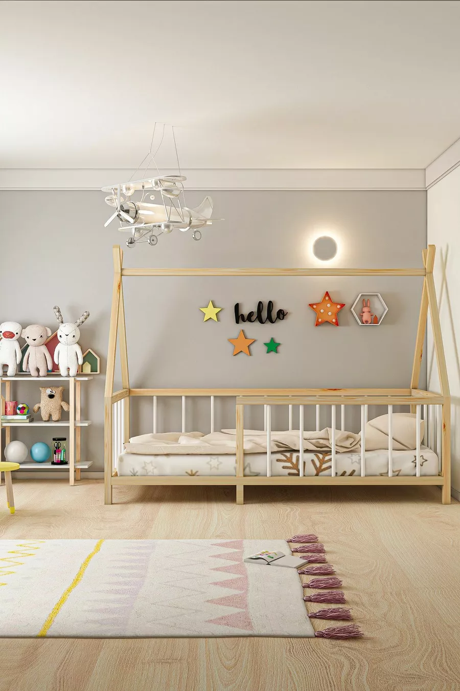 LIT EN BOIS GİVAYO WOOD POUR BÉBÉ ENFANT MONTESSORI