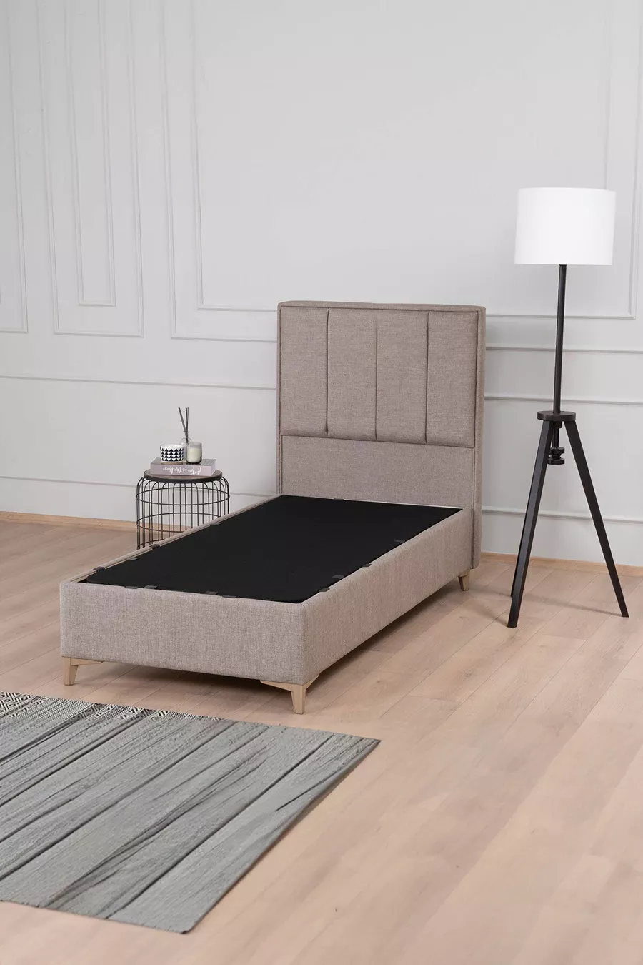 Ensemble Tête de Lit et Sommier Coffre Gold Therapy Marron (LIT NON INCLUS)