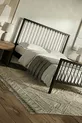 Lit en métal forgé Breeze pour deux personnes (NOIR-GRIS) (LAMELLES EN BOIS)