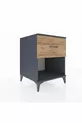 Chevet Kronos avec un tiroir unique Anthracite-Pin