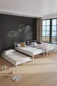 Lit superposé Trend avec couchette, compatible pour 3 personnes, lit en métal blanc