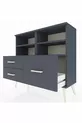 Commode Arges 4 étagères 3 tiroirs Anthracite-Anthracite