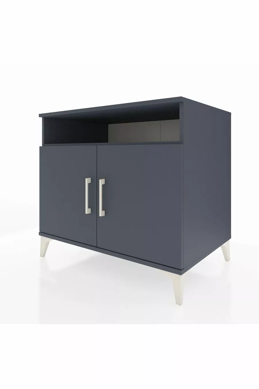 Commode Kronos 2 étagères 2 portes Anthracite-Anthracite