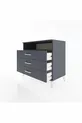 Commode Hyperion à une étagère et trois tiroirs Anthracite-Anthracite