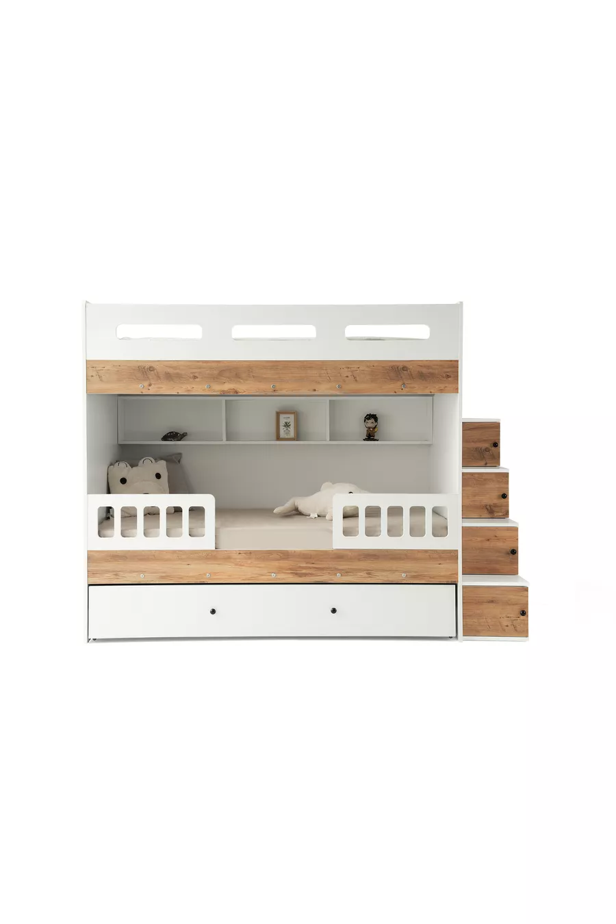 Lit superposé Berlin / 2 pièces avec matelas à ressorts en bambou inclus