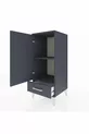 Table de chevet Hyperion avec 2 étagères, 1 tiroir et 1 porte, Anthracite-Anthracite