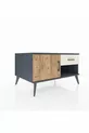 Commode Kronos avec une seule étagère, un tiroir et une porte, anthracite-pin/pierre de rivière