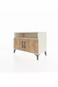 Commode Hyperion 2 étagères 2 portes Pierre de lune-Pin