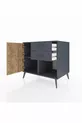 Commode Kronos à une étagère, 2 tiroirs, 2 portes, Anthracite-Pin/Anthracite