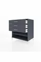Commode Kronos à une étagère et trois tiroirs Anthracite-Anthracite