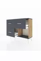 Commode Arges 3 tiroirs Pin-Anthracite