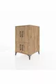Table de chevet Kronos avec 2 étagères et 4 portes, pin-pin