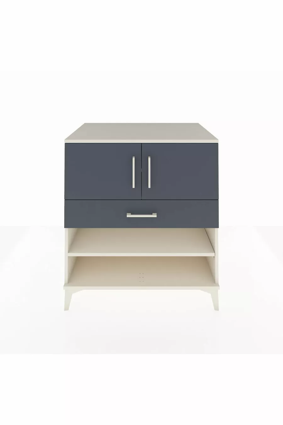 Commode Kronos avec 3 étagères, 1 tiroir et 2 portes, Pierre de Lune-Anthracite