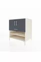 Commode Kronos avec 3 étagères, 1 tiroir et 2 portes, Pierre de Lune-Anthracite