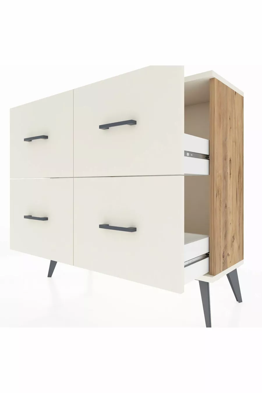 Commode Arges 4 tiroirs Pin-Pierre de Lune