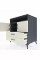Commode Kronos avec 3 étagères, 2 tiroirs et 2 portes, Anthracite-Sable