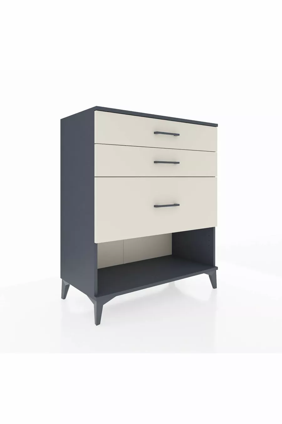 Commode Hyperion 3 tiroirs Anthracite-Pierres de lune