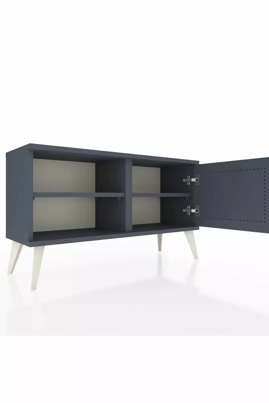 Commode Arges 2 étagères avec 1 porte Anthracite-Anthracite