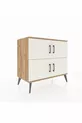 Commode Hyperion 2 étagères 4 portes Pin-Ambre/Pin