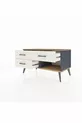 Commode Hyperion 3 tiroirs Anthracite-Sapin/Pierre de lune