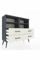 Commode Arges 4 étagères 4 tiroirs Anthracite-Anthracite/Gris pierre