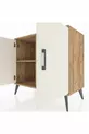 Commode Hyperion 2 étagères 2 portes Pin-Ambre/Pin