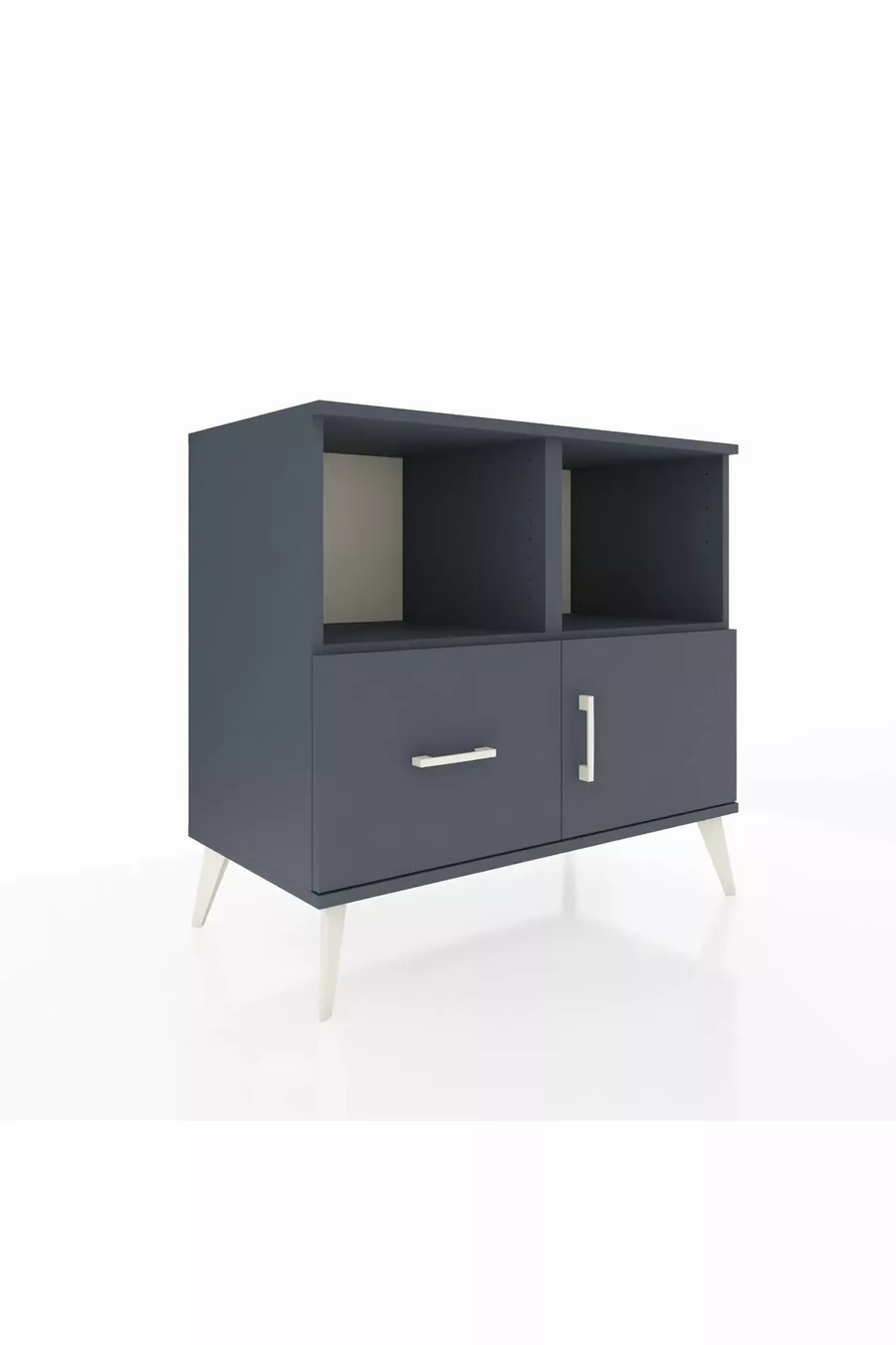 Commode Hyperion 2 étagères, 1 tiroir, 1 porte, Anthracite-Anthracite