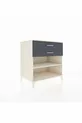 Commode Kronos à une étagère et 2 tiroirs, Pierre de lune-Anthracite