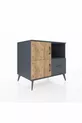 Commode Kronos 2 étagères, 1 tiroir, 2 portes, Anthracite-Sapin/Anthracite